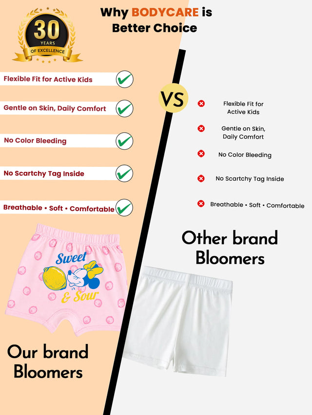 Girls 100% Cotton Bloomer with Inner Elastic for Everyday Innerwear Comfort and Easy Movement - Pack of 2