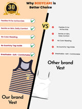 Boys Vest Round Neck Sleeveless Pack of 4 - Bodycare