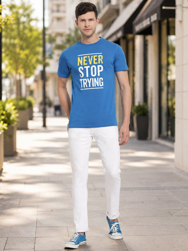 Men T-Shirt Round Neck Half Sleeves with Casual Everyday Styling for Easy Pairing and Layering Comfort