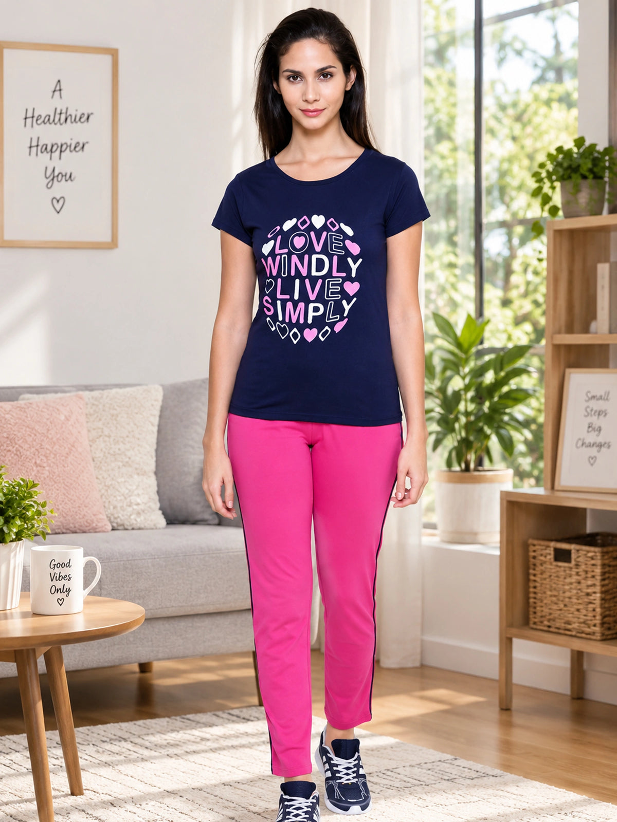 Women Cotton Track Pant with Side Pockets and Regular Fit Jogger Style for Active Casual Wear and Easy Movement