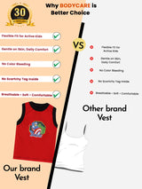 Boys Spiderman 100% Cotton Vest Round Neck Regular Fit Pack of 2