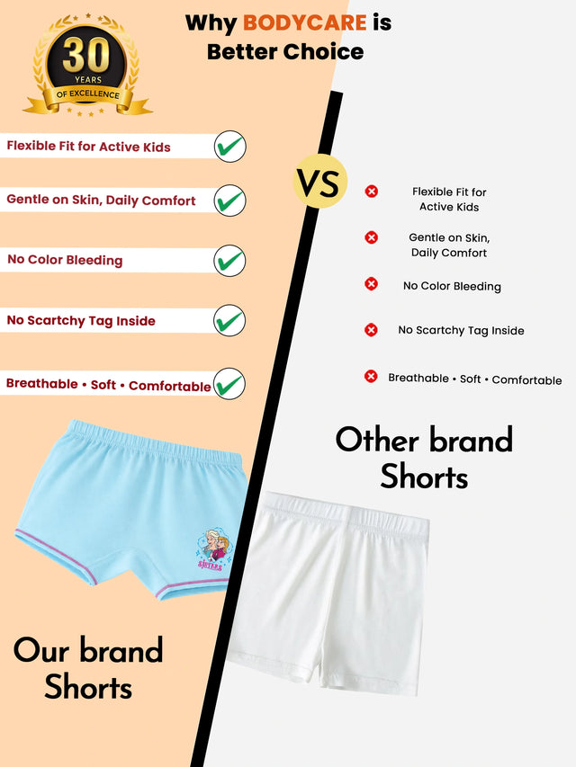 Girls Frozen Boyshorts Inner Elastic Pack of 4 - Bodycare