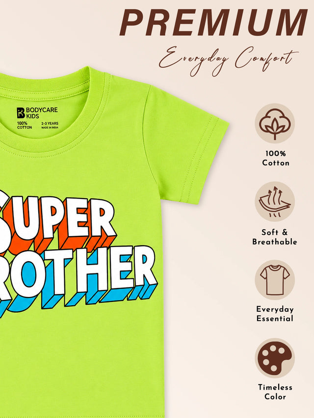 Baby Boys 100% Cotton T-Shirt Round Neck Half Sleeves Regular Fit Top with Soft Breathable Fabric for Daily Wear