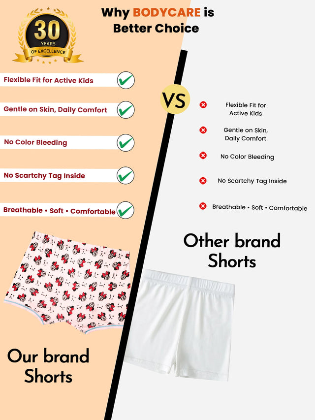 Girls Minnie & Friends Boyshorts Inner Elastic Pack of 4 - Bodycare