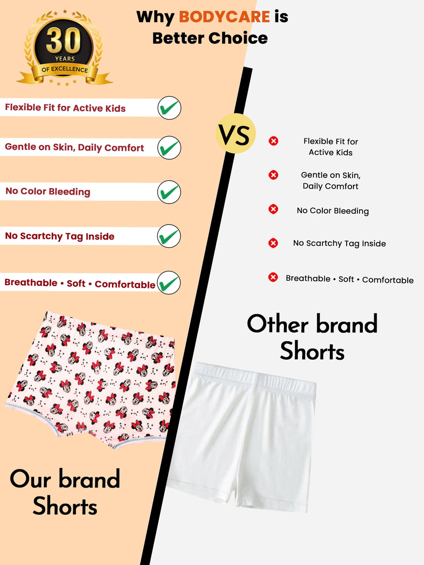 Girls Minnie & Friends Boyshorts Inner Elastic Pack of 4 - Bodycare
