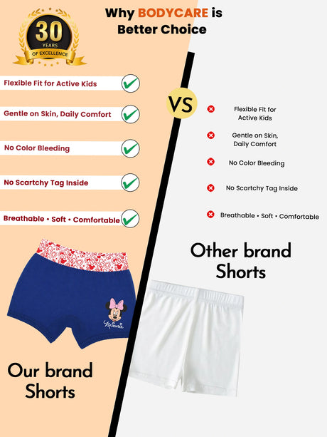 Girls Minnie & Friends Boyshorts Lycra Band Pack of 4 - Bodycare