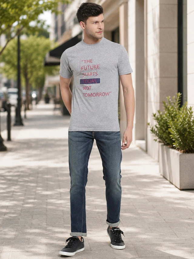 Men Solid T-Shirt Round Neck Half Sleeves with Clean Everyday Styling for Casual Wear and Comfort Essentials