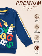 Baby Boys French Terry Printed Full Sleeve Sweatshirt Pullover with Soft Cotton Fabric for Winter Wear and Casual Comfort