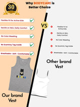Boys Justice League 100% Cotton Vest Round Neck Regular Fit Pack of 2