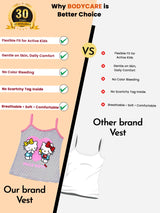 Girls Hello Kitty 100% Cotton Vest Dori Neck Pack of 4
