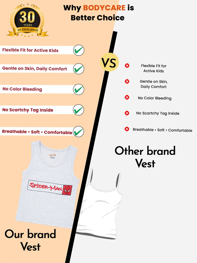 Boys Sleeveless Innerwear Vest for Everyday Comfort, Easy Layering and Regular Wardrobe Essentials for Daily Use Pack of 3