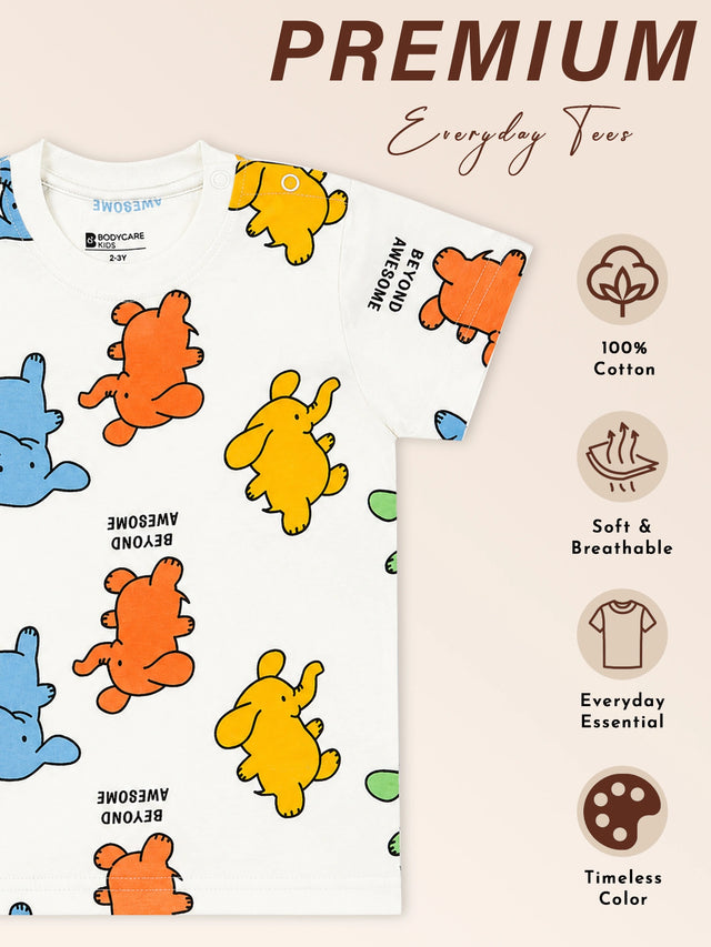 Baby Boys Cotton T-Shirt and Half Pant Set with Regular Fit for Summer Casual Wear and Playtime - Pack of 1