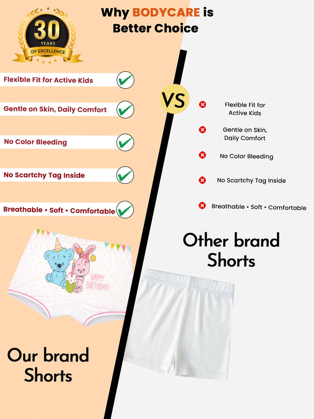 Girls Boyshorts Inner Elastic Pack of 4 - Bodycare