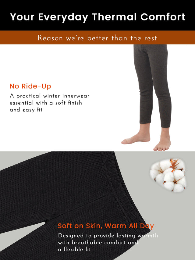 Boys Thermal Bottom for Winter Base Layering, Cold-Weather Comfort and Everyday Warm Innerwear Essentials - Pack of 1