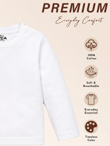Girls 100% Cotton T-Shirt Round Neck Full Sleeves Regular Fit Casual Wear Top for School, Play and Everyday Outfits