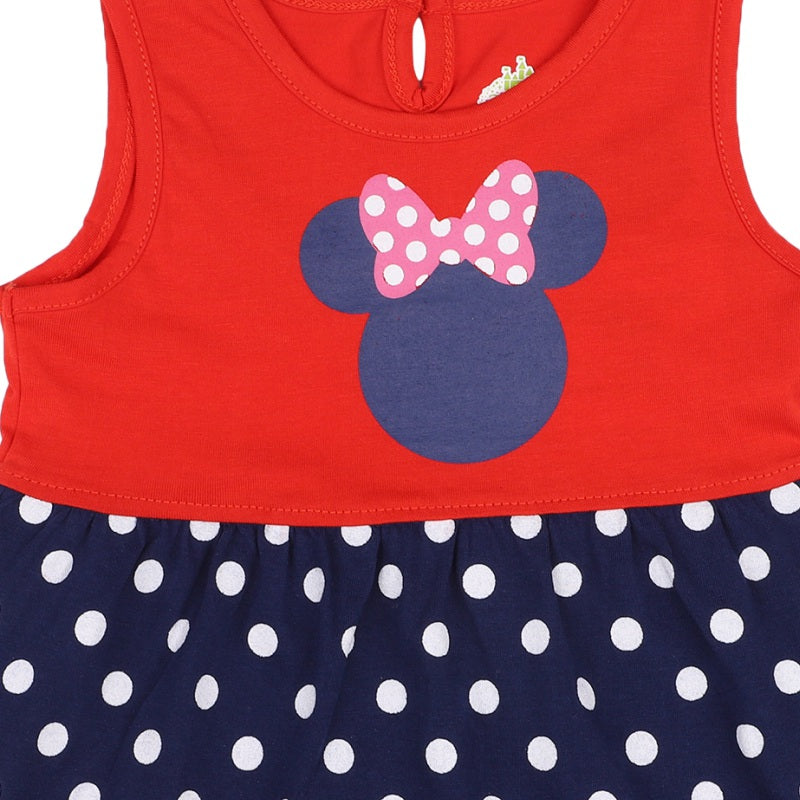 Bodycare Minnie & Friends Girls Cotton Frock Round Neck Sleeveless