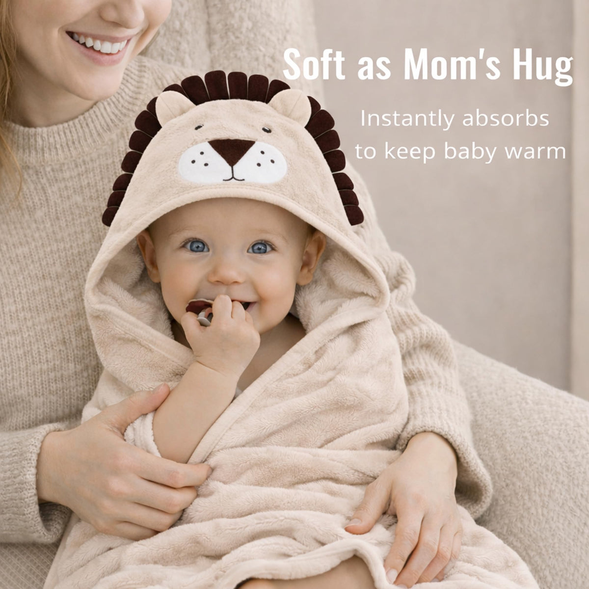 Baby 3D Hoodtowel&W.Cloth - Blanket & 3 Washcloth - F
