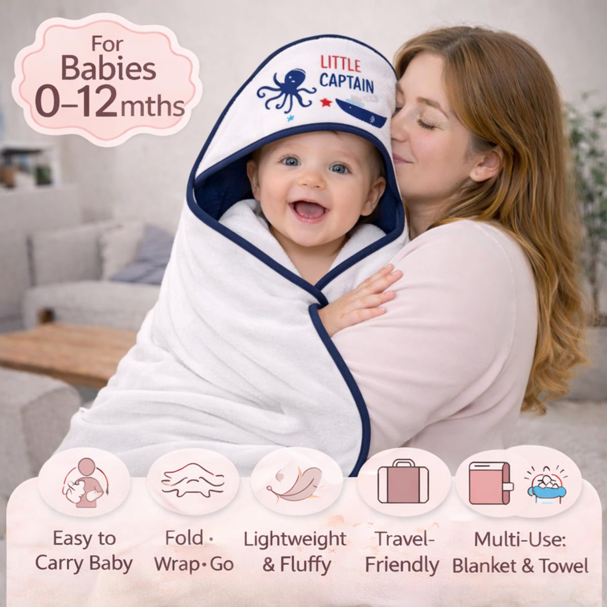 Baby Hood Towel & W.Cloth - Towel & Washcloth - F