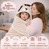 Baby 3D Hoodtowel&W.Cloth - Blanket & 3 Washcloth - F