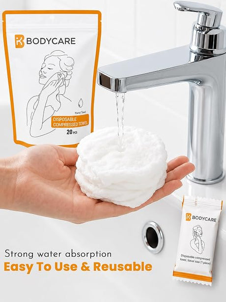 Mini Portable Magic Towels for Travel, Home & Outdoor Use - Pack of 20