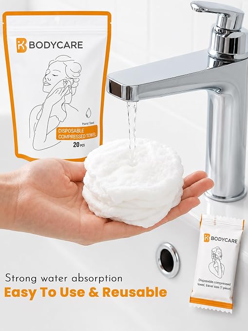 Mini Portable Magic Towels for Travel, Home & Outdoor Use - Pack of 20
