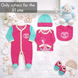 Bodycare Newborn Baby Gift Set for Boys & Girls, Cotton Clothing Set, Hospital Ready Combo Gift Hamper (5 Pcs, 0-6 Months)