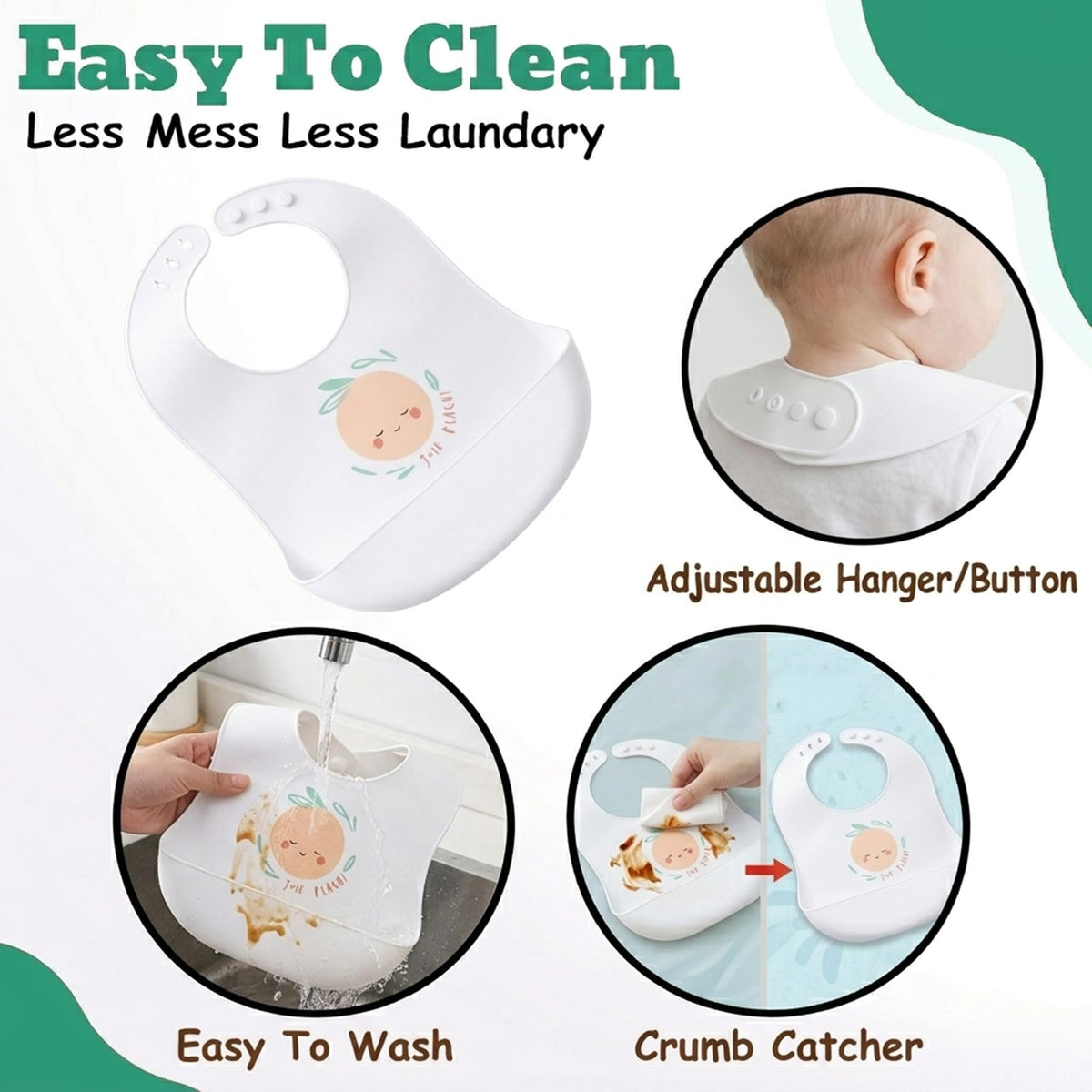 Baby Bibs Pack of 6 - Off White - F