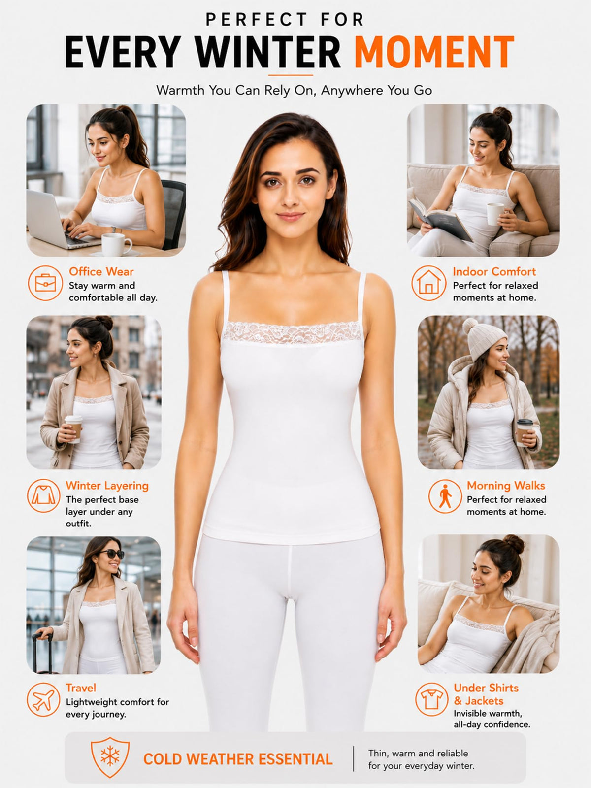Women's Quilt Round Neck Sleeveless Thermal Top - White - 90