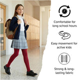 Girls' Non Terry Stretch Tights - Red - 6