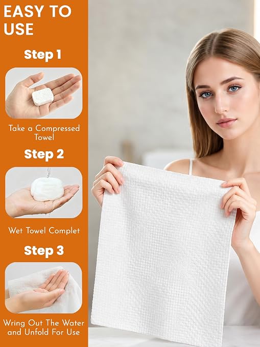 Mini Portable Magic Towels for Travel, Home & Outdoor Use - Pack of 20