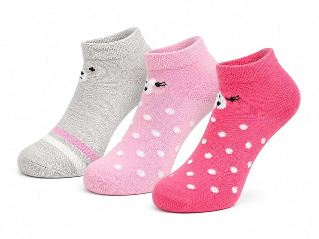Anti Skid Ankle Length Socks for Infants Pack of 3, Soft Breathable Stretchable Daily Wear Socks