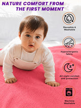 Unisex Baby Dry Sheet Waterproof Bed Protector for Washable Bedding Care, Absorbent Protection and Regular Use - Pack of 2