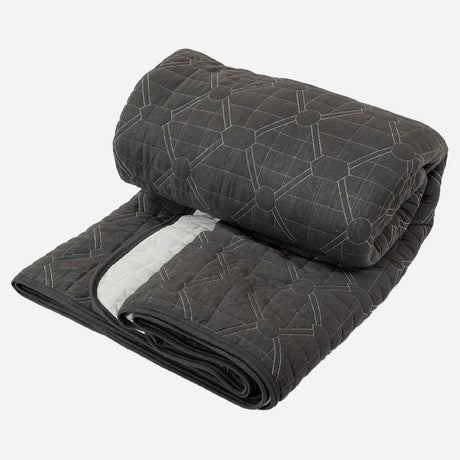 BodyComfy 100% Cotton Hosiery King-Size Fitted Bedcover – Geometrical Quilted Pattern