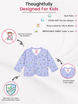 Unisex Baby Printed Front Open Top for Easy Dressing, Comfortable Daily Wear and Regular Wardrobe Use - Pack of 3