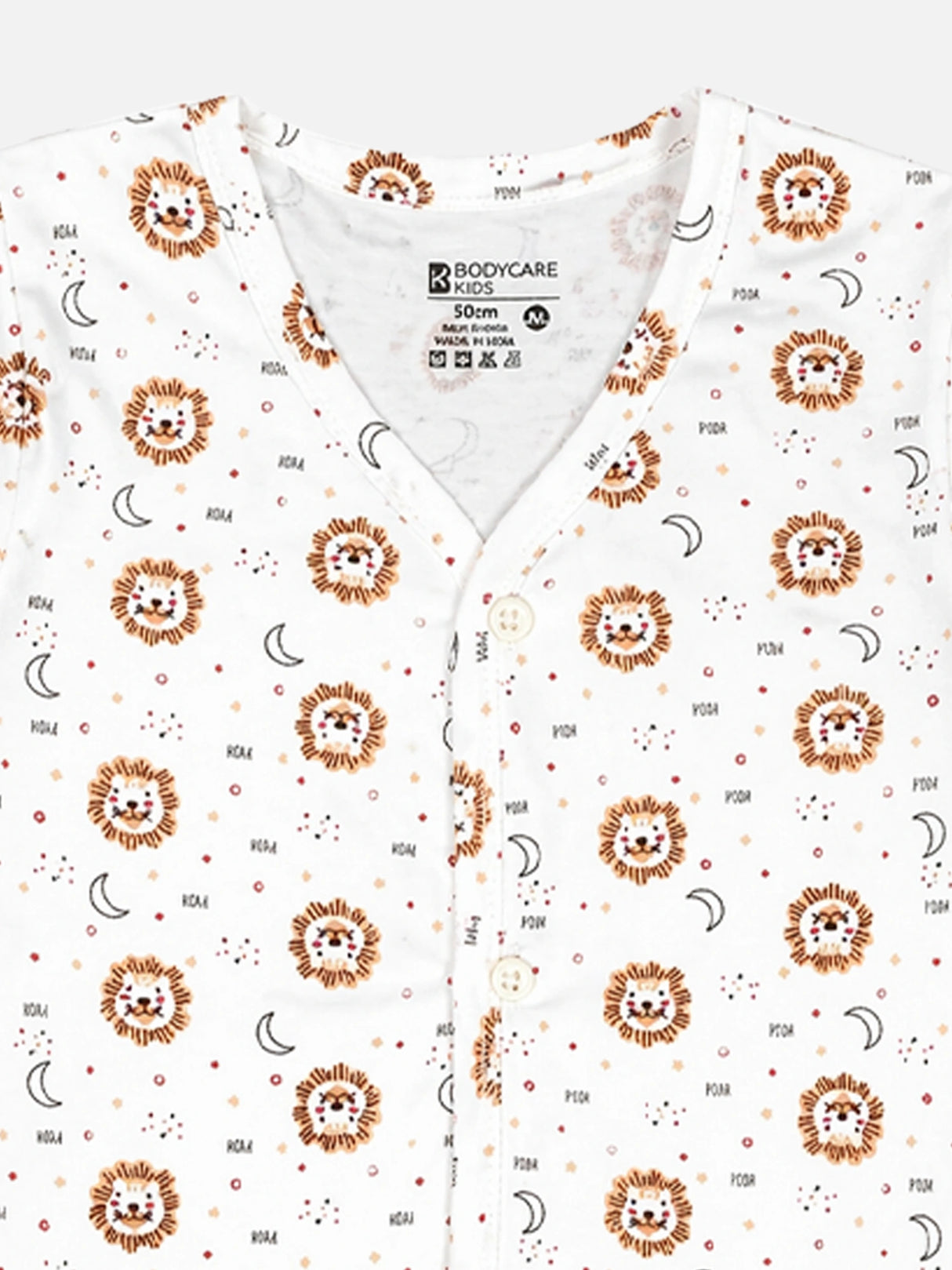 Baby 100% Cotton Spandex Front Open Half Sleeves Short Suit for Everyday Comfort, Easy Dressing and Regular Wear