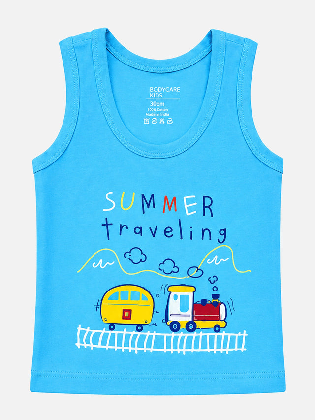 Baby Boys 100% Cotton Sleeveless Round Neck Vest for Everyday Innerwear Comfort and Regular Use - Pack of 6