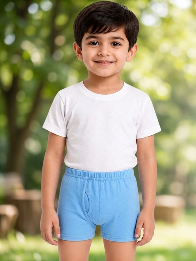Boys Cotton Trunk with Inner Elastic for Everyday Innerwear Comfort and Practical Regular Use - Pack of 2