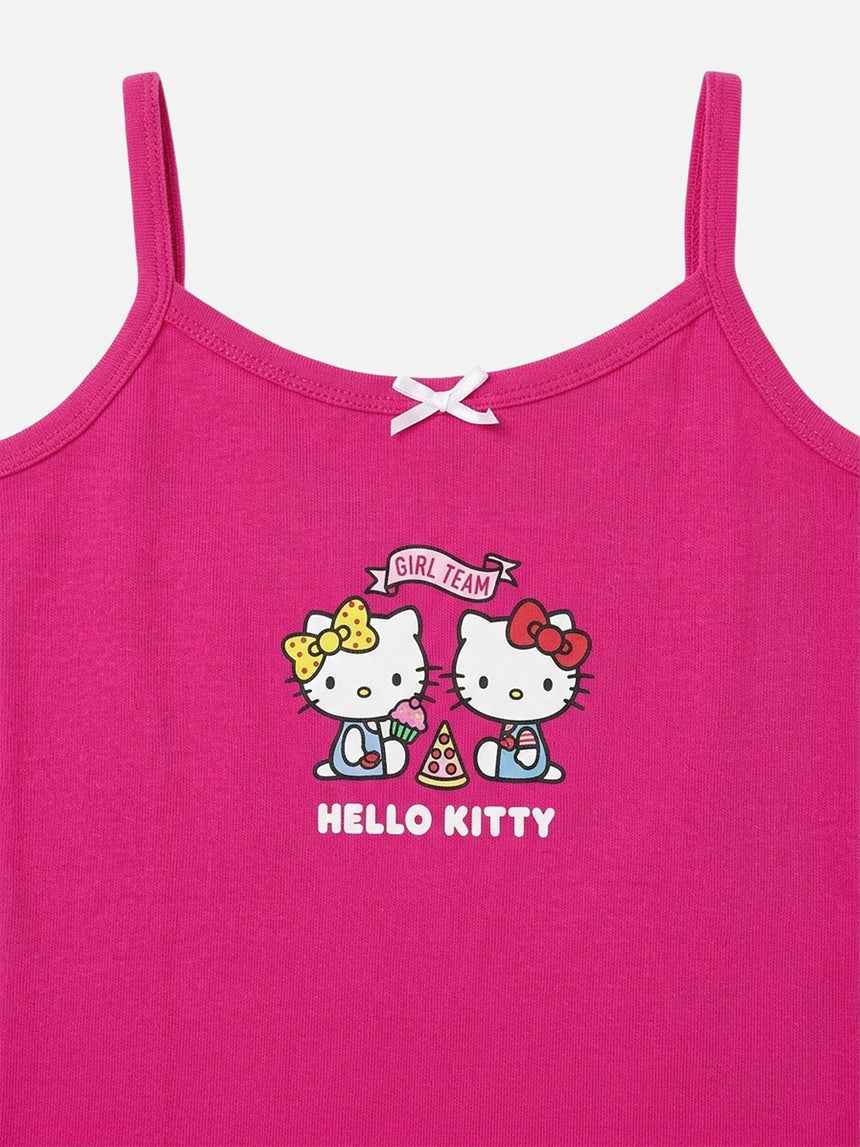 Girls Hello Kitty 100% Cotton Vest Round Neck Sleeveless Pack of 3