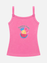 Girls Printed 100% Cotton Vest with Dori Neck, Sleeveless Design and Everyday Innerwear Comfort - Pack of 4