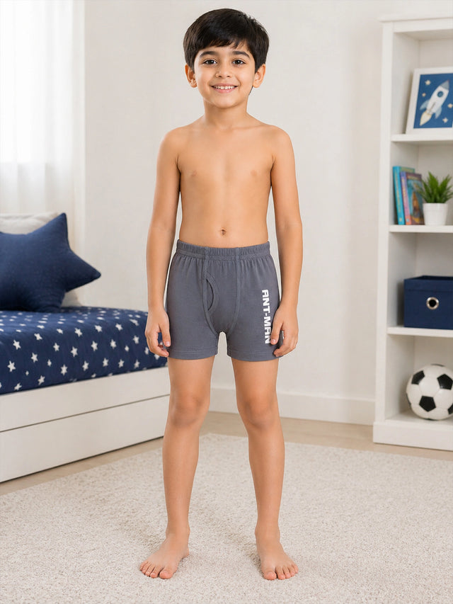 Boys Cotton Trunk with Inner Elastic for Everyday Innerwear Comfort and Regular Wardrobe Use - Pack of 2
