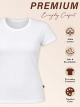 Women Solid T-Shirt Round Neck Half Sleeves with Clean Everyday Styling for Casual Wear and Comfort Essentials