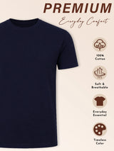 Men 100% Cotton Round Neck T-Shirt with Half Sleeves, Soft Regular Fit Comfort and Everyday Casual Wear