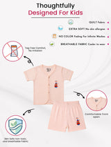 Baby Cotton Rich Front Open Half Sleeves Rib Short Suit for Everyday Comfort, Easy Dressing and Regular Wear