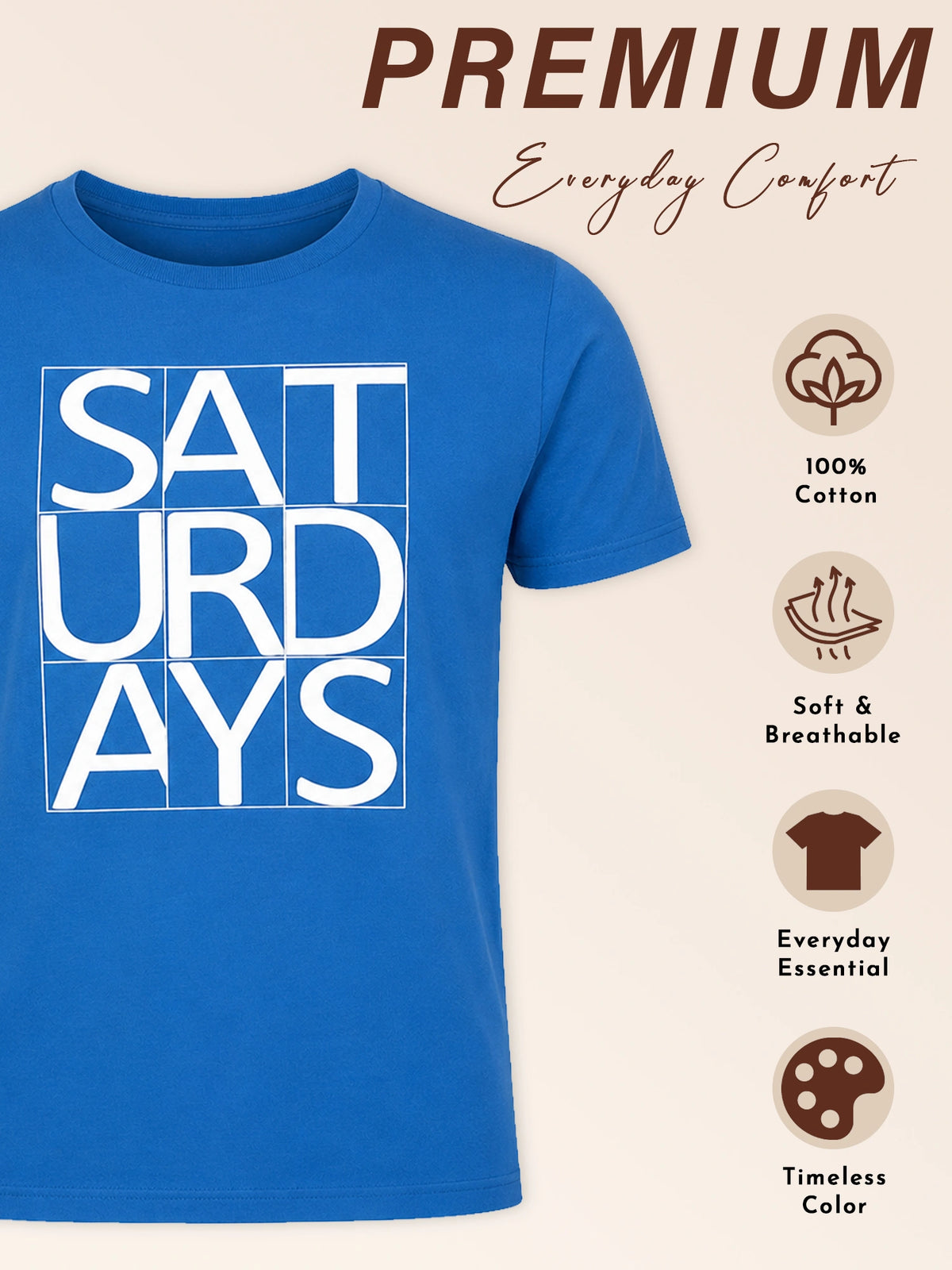 Men Solid T-Shirt Round Neck Half Sleeves with Everyday Casual Styling for Wardrobe Essentials and Layering