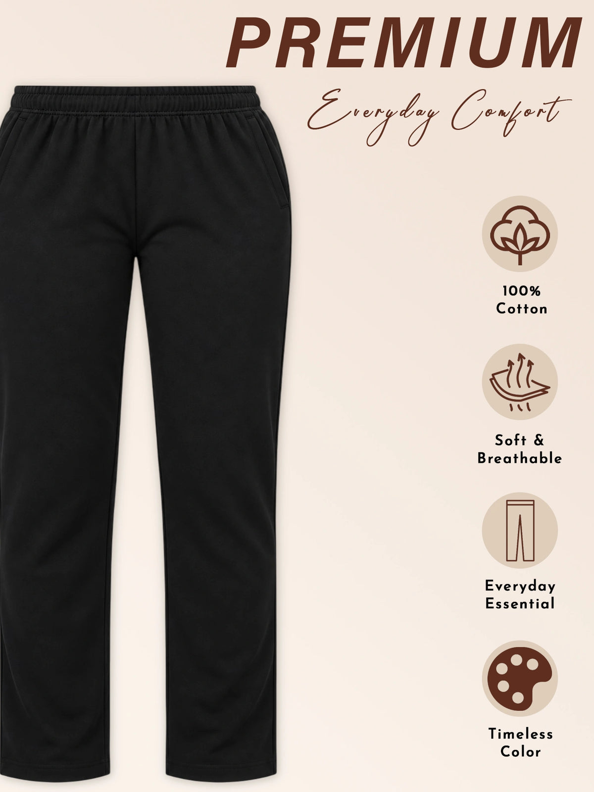 Women Cotton Track Pant with Side Pockets and Regular Fit Jogger Style for Active Casual Wear and Easy Movement