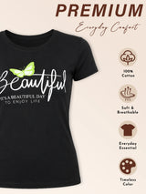 Women T-Shirt Half Sleeves Round Neck with Solid Casual Styling for Everyday Wear and Easy Pairing Comfort