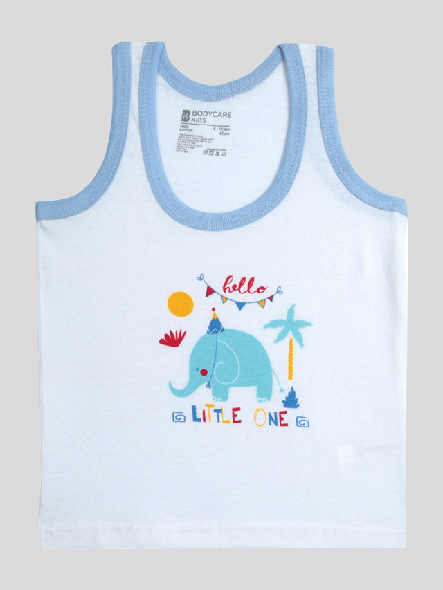 Baby Boys Round Neck Sleeveless Vest for Comfortable Innerwear Essentials, Regular Use and Under-Shirt Wear - Pack of 6