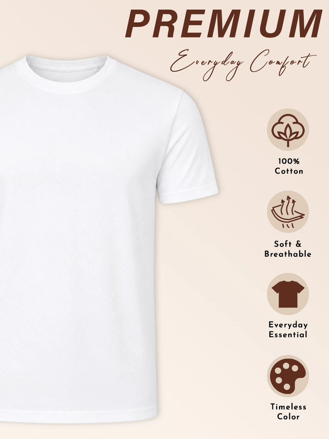 Men T-Shirt Round Neck Half Sleeves with Solid Everyday Styling for Casual Wear and Wardrobe Essentials
