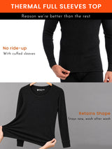 Men Round Neck Full Sleeves Thermal Top for Winter Base Layering, Cold-Weather Comfort and Everyday Innerwear - Pack of 1