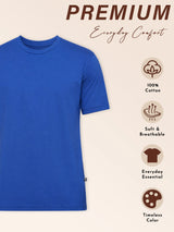 Men 100% Cotton Round Neck T-Shirt with Half Sleeves, Soft Regular Fit Comfort and Everyday Casual Wear